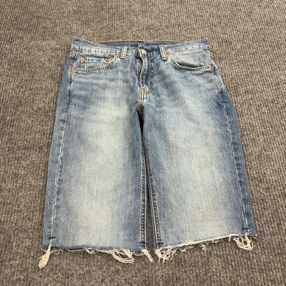 Levis 511 Shorts Mens 31 Blue Cotton Denim Cut Off Raw Hem Jorts Summer Casual